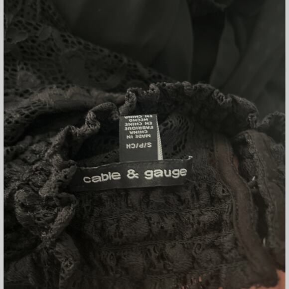 Cable & Gauge Lace Mock-Neck Blouse Women’s Small Black Whimsigoth Witchcore - Picture 4 of 8